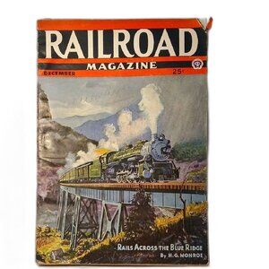 Vintage Railroad Magazine Pulp Fiction Dec 1943 Locomotives WWII Collectible